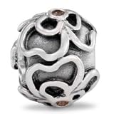Authentic Pandora Jewelry Silver Brown Cubic Zerconium Posey Charm