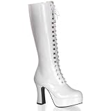 Women's White Platform Go Go Costume Boots (Sz:8)