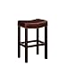 Armen Living Mbs-013 Tudor Backless 30-Inch Stationary Barstool, Antique Brown Leather with Nailhead Accents