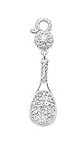 CleverEve's Sterling Silver White Crystal Tennis Racket Charm