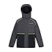 YINGJIELIDE Boys Girls Hooded Waterproof Jacket Fleece Lined Rain Coat Spring Fall Outdoor Windbreaker Grey 9-10 Years