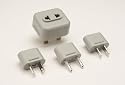 VM 10S - FOREIGN PLUG ADAPTER KIT - UNIVERSAL 4 ADAPTORS FOR WORLDWIDE TRAVEL.