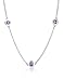 Nuovegioie Amethyst Cubic Zirconia Sterling Silver Chain Necklace