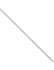 1.25mm, 14 Karat White Gold, Spiga Chain - 14 inch