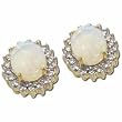 14kt Yellow Gold Opal and Diamond Earrings