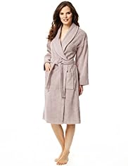 Pure Cotton Towelling Shawl Collar Dressing Gown