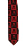 RETRO RED AND BLACK SKULL CHECK SKINNY TIE
