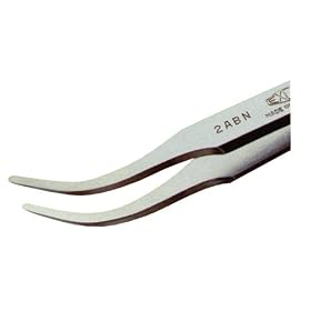 Excelta 2AB-N, Nickel Curved Tip Tweezer, Made in Switzerland