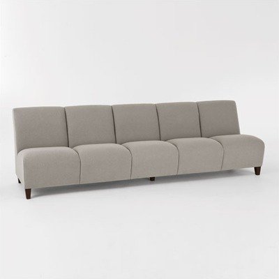 Siena Series Armless 5 Seat Sofa Finish: Black, Material: Avon Navy Fabric