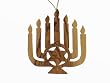 Olive Wood Menorah With Star Of David Ornament.