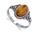 Marvelous Sterling Silver Band Oval Amber Ring Size 4.5 to 11