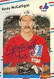 Andy McGaffigan, Montreal Expos, 1988 Fleer Autographed Card