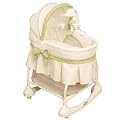 Kolcraft Cuddle 'n Care Rocking Bassinet with Light Vibes Mobile, Creampuff