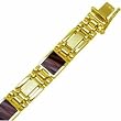 14K Yellow Gold, Fancy Cut Onyx. Men's Bracelet