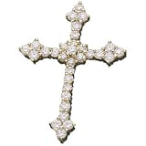 Cross Pendant W/Diamond 14K Yellow Gold 31.00X22.50 MM