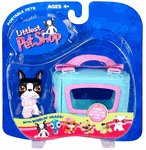 Littlest Pet Shop Pets On The Go Figure Boston Terrier with Carry Case