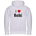 I Love/Heart Reiki Adult Zippered Hooded (Hoody Hoodie) Sweatshirt Fleece Jacket (Various Colors Avail)