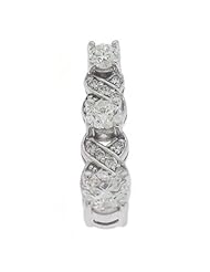 14K White Gold 1.02cttw Round Diamond Pendant