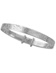 Childrens Sterling Silver Baby Bangle - S00124 - Width 6mm - Expands 47 to 57mm