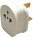 Universal Worldwide CONTINENTAL SOCKETS Mains Tourist / Visitor Travel Plug / Adaptor / Adapter / Convertor / Converter 2-Pin / 3-Pin from Europe, European, North America, North South America, US, USA, EU, Europe, UK, Great Britain, Japan, Caribbean, China, Luxembourg, France, Asia, Australia, Africa, Russia, Bahrain, Bangladesh, Belize, Botswana, Brunei, Cameroon, Channel Islands, China, Cyprus, Dominica, El Salvador, Fiji, Gambia, Ghana, Gibraltar, Grenada, Guatemala, Guyana, Hong Kong, Iraq, Ireland, Isle of Man, Jordan, Kenya, Kuwait, Lebanon, Macau, Malawi, Malaysia, Maldives, Malta, Mauritius, Myanmar, Nigeria, New Zealand, Oman, Qatar, St. Kitts-Nevis, St. Lucia, St. Vincent, Saudi Arabia, Seychelles, Sierra Leone, Singapore, Switzerland Swiss, Tanzania, Uganda, United Arab Emirates, Vietnam, Yemen, Zambia, Zimbabwe to UK England United Kingdom 3-Pin Plug / Adaptor / Adapter / Convertor / Converter (White)