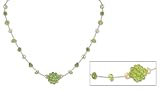 Pearl and peridot necklace, 'Spring Sparkles' 17 L