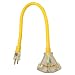 Yellow Jacket 2882 12/3 Heavy-Duty 15-Amp SJTW Contractor Extension Cord with Lighted Power Block, 2-Feet