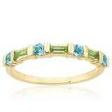 Blue Topaz and Peridot Stackable Ring