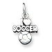 Sterling Silver Antique I (Heart) Soccer Charm with 20 inch Sterling Silver Chain