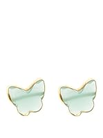 Silver One Pendientes Mariposa Ágatha Verde