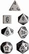 Chessex Dice: Polyhedral 7-Die Opaque Dice Set - Dark Grey with Black