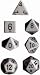 Chessex Dice: Polyhedral 7-Die Opaque Dice Set - Dark Grey with Black