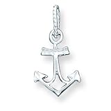 Sterling Silver Diamond Cut Anchor Pendant with 20 inch Sterling Silver Chain