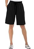 Plus Size Shorts In Soft Sport Knit (Black,L)