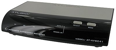 Atlona 4:1 (4x1) Automatic Composite Video/S-Video Component AV Audio Video Auto Switch