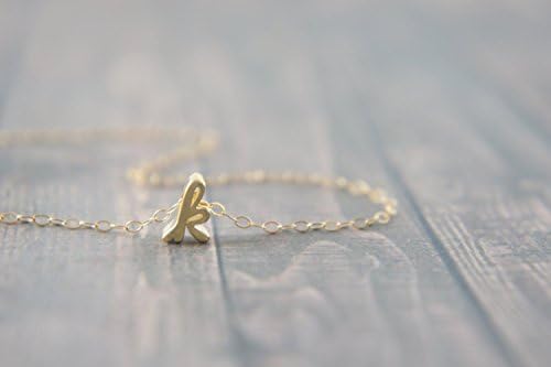 Cursive Gold Letter, Alphabet, Initial "k" necklace, birthday gift, lucky charm, layered necklace
