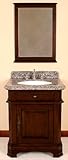 Lanza Single-Sink Bathroom Vanity with Granite Countertop, Single-Door Cabinet and Mirror (Antique Dark Espresso)