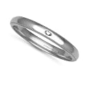 Jewelco London 9ct White Gold 3mm Court Mill-Grain Diamond set 2pts Solitaire Wedding / Commitment Ring, (4.1g) RRP &pound;215