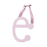 Pink Gingham Hanging Letter - E