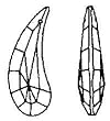 Swarovski Strass Crystal Fairy Wing With Lazer Logo Etched 50mm # 8950-8031-50