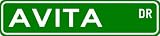 AVITA Street Sign ~ Personalized Family Lastname Sign ~ Gameroom, Basement, Garage Sign Novelty** ALUMINUM