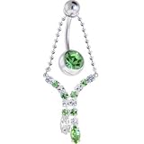 Crystalline Peridot Y-DESIGN CHANDELIER Belly Ring