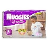 Huggies Ultrathin Overnites Diapers, Size 4, 22-37 lbs, Jumbo Pack 52094 - 31 diapers / pack, 4packs