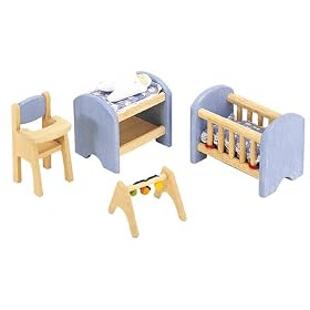 Pintoy Dolls House Wooden Accessory set - Nursery