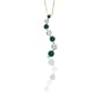 10k Yellow Gold Emerald and Diamond Journey Curve Pendant (1/10 cttw, J-K Color, I2-I3 Clarity)