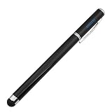 Ikross Universal Black Stainless Steel Touch Screen Stylus with Ball Pen - Retail Packaging