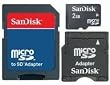 SanDisk 2GB MicroSD Card with SD & MiniSD Adapters (SDSDQ-2048, BULK package)
