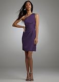 31SQU4ygNJL. SL160  Davids Bridal One Shoulder Satin Dress with Pleated Bodice Style F44358