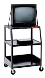 Da-Lite Assembled 49 High UL Listed Projector Cart with 22 x 32 Shelf, Storage Cabinet 5 Casters and Electrical Assembly