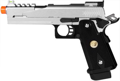WE Hi-Capa 5.1 Dragon Type B Silver Metal Pistol 