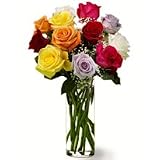 One Dozen Rainbow Roses